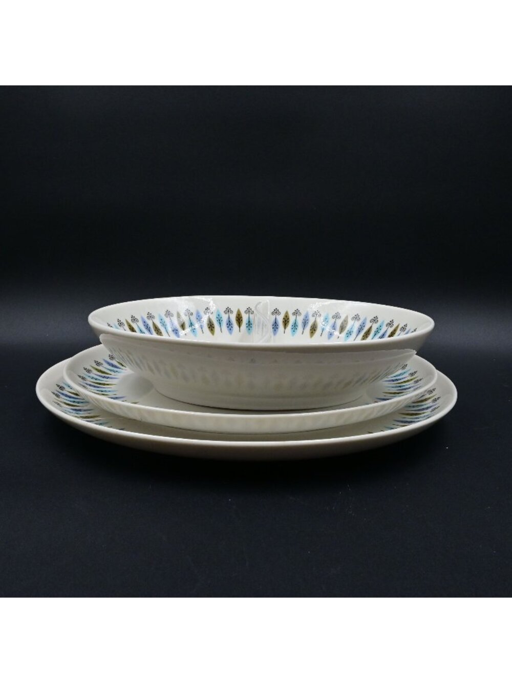 Syracuse Carefree Nordic Atomic Set MCM Serving Bowl Plates Lot of 3 Dinnerware